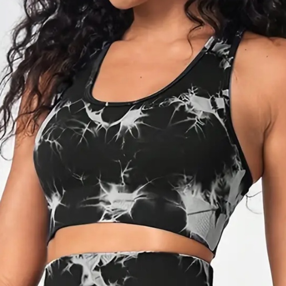 Callie Lives Stasia Cropped Tied & Dyed XL Compression Activewear Gym Tank Tops